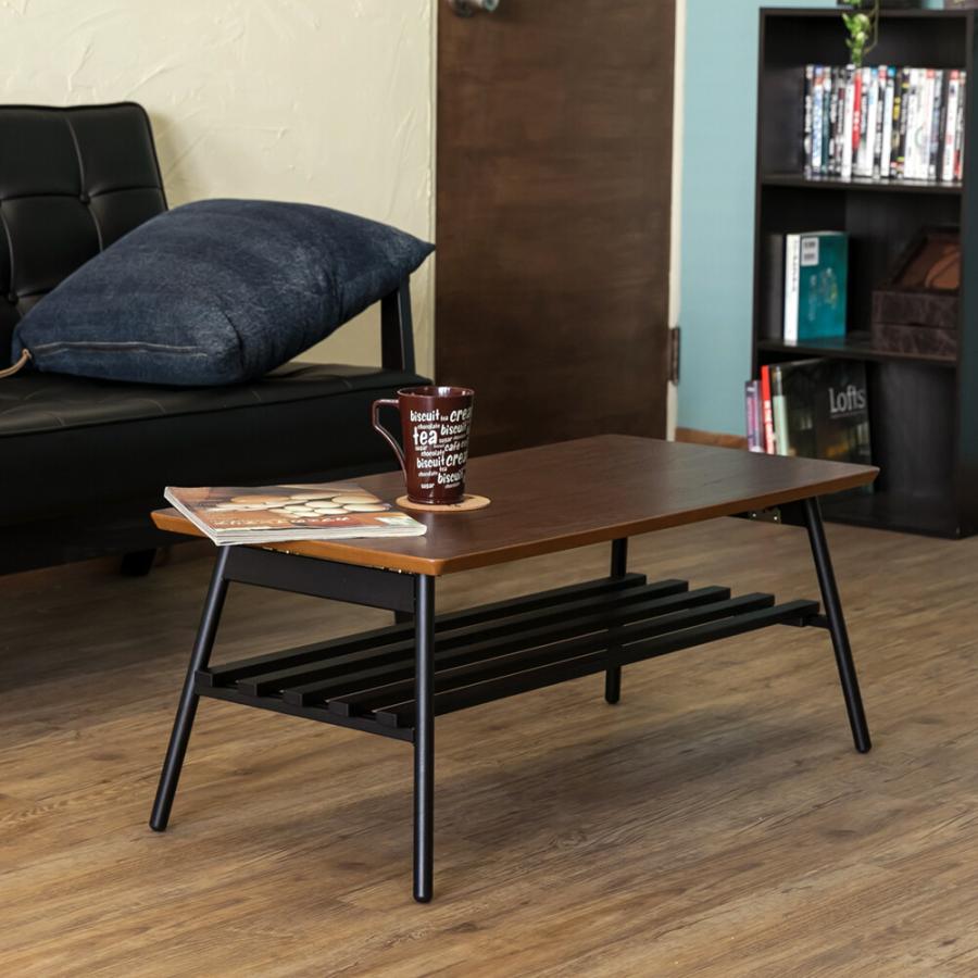 棚付折れ脚 テーブル 折り畳み Luster 80cm ローテーブル センターテーブル 座卓 リビングテーブル 木製 スチール ロータイプ  作業台 西海岸 男前インテリア |  | 01