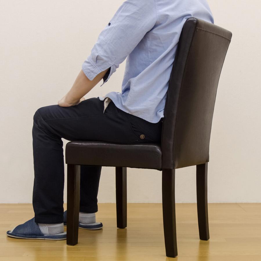 訳あり PUダイニングチェア 2脚入り ハイバック 2脚セット ダイニング 食卓椅子 イス 椅子 ダイニングチェアー チェアー レザー 合皮 アウトレット 背もたれ付き |  | 06