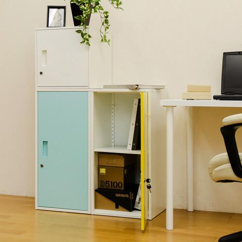 キューブBOX鍵付ロッカー ハイタイプ かぎ付き 収納ボックス キューブボックス 棚 収納 リビング スリム 本棚 オフィス収納 連結 ジョイント カラーボックス |  | 02