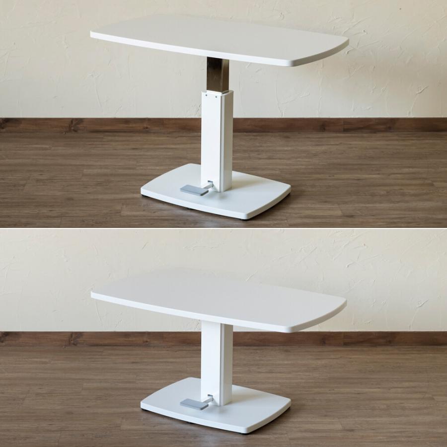 昇降式ダイニングテーブル 105×60cm リフティングテーブル センターテーブル 昇降 高さ調整 ローテーブル リビングテーブル リフトテーブル ペダル式 木目 |  | 04