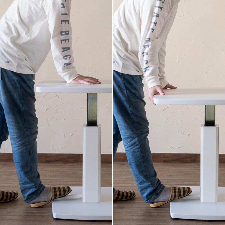 昇降式ダイニングテーブル 105×60cm リフティングテーブル センターテーブル 昇降 高さ調整 ローテーブル リビングテーブル リフトテーブル ペダル式 木目 |  | 07