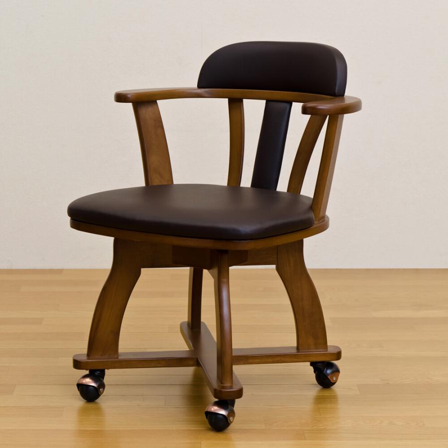 キャスター付ダイニングチェア DENVER 1脚 回転椅子 回転チェア ダイニング 食卓椅子 イス 椅子 ダイニングチェアー チェアー レザー 合皮 高級感 木製チェア |  | 01