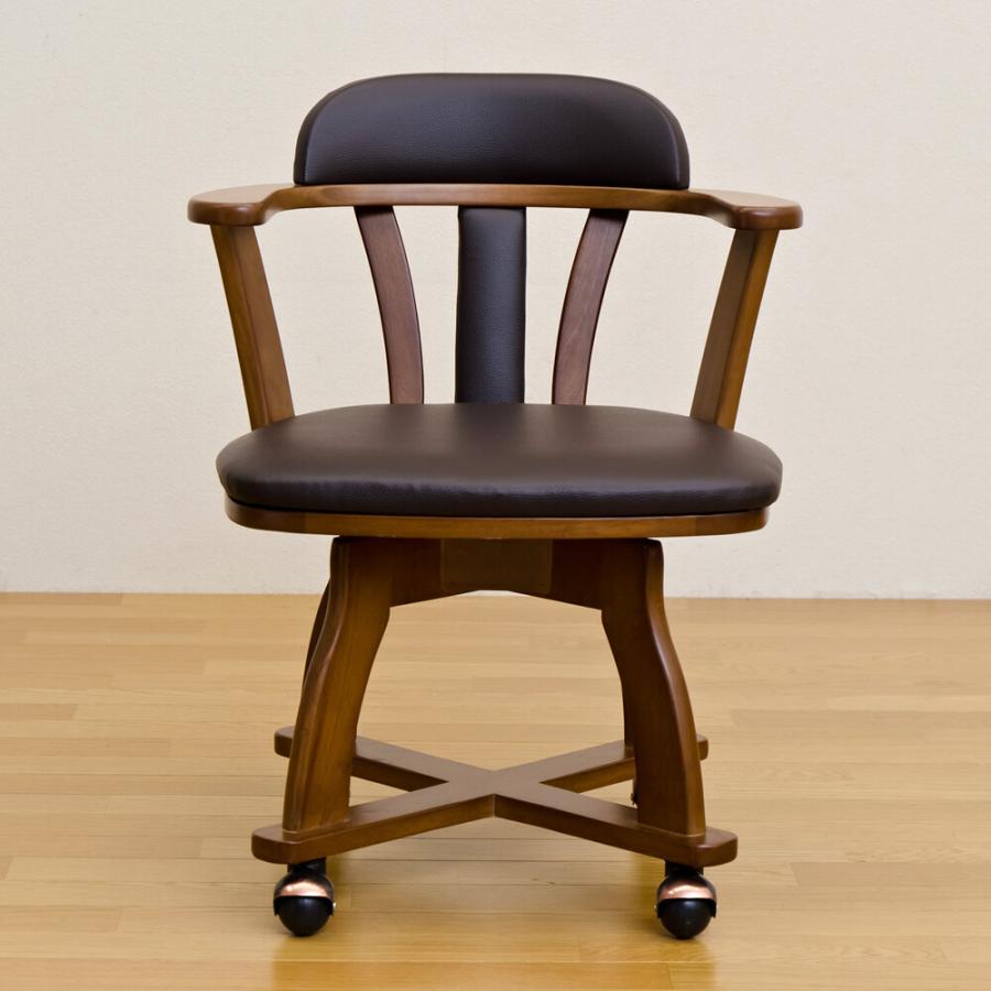 キャスター付ダイニングチェア DENVER 1脚 回転椅子 回転チェア ダイニング 食卓椅子 イス 椅子 ダイニングチェアー チェアー レザー 合皮 高級感 木製チェア |  | 04