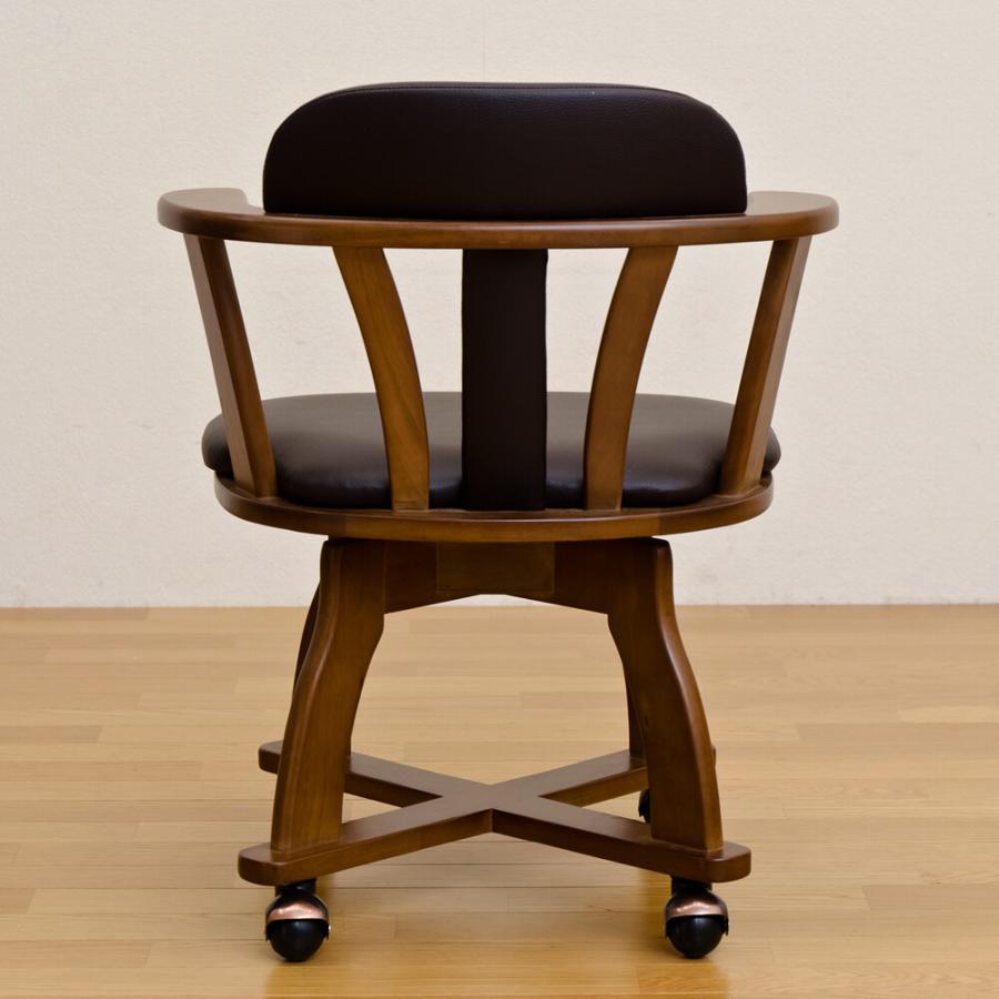 キャスター付ダイニングチェア DENVER 1脚 回転椅子 回転チェア ダイニング 食卓椅子 イス 椅子 ダイニングチェアー チェアー レザー 合皮 高級感 木製チェア |  | 05