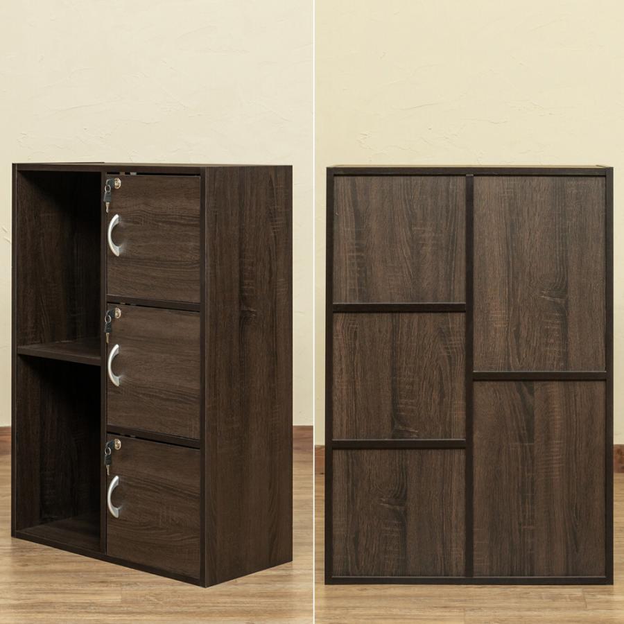 マルチラック扉付き 鍵付き 幅60cm 本棚 カラーボックス 扉付 ドア付き 収納ラック 収納ボックス 収納 ラック 棚 扉付きラック 収納棚 リビング キッチン |  | 02