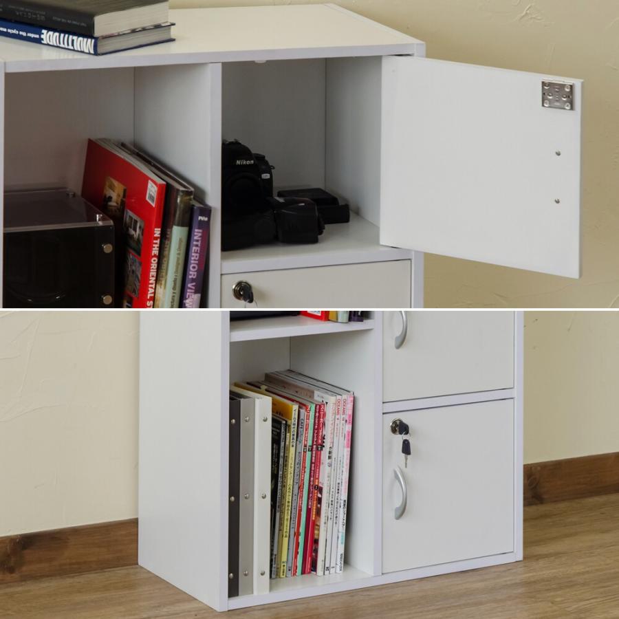 マルチラック扉付き 鍵付き 幅60cm 本棚 カラーボックス 扉付 ドア付き 収納ラック 収納ボックス 収納 ラック 棚 扉付きラック 収納棚 リビング キッチン |  | 05