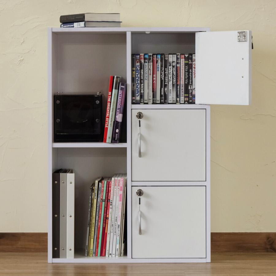 マルチラック扉付き 鍵付き 幅60cm 本棚 カラーボックス 扉付 ドア付き 収納ラック 収納ボックス 収納 ラック 棚 扉付きラック 収納棚 リビング キッチン |  | 06