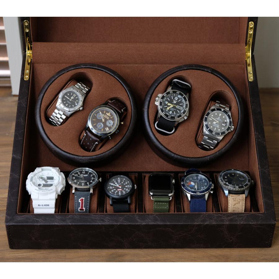 時計収納 ワインディングマシーン 4巻 10本収納 コレクションケース ディスプレイ 収納ケース ウォッチケース レザー 合皮 ウォッチワインダー 時計保管 |  | 02