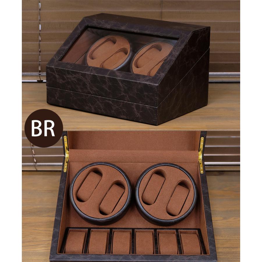 時計収納 ワインディングマシーン 4巻 10本収納 コレクションケース ディスプレイ 収納ケース ウォッチケース レザー 合皮 ウォッチワインダー 時計保管 |  | 04