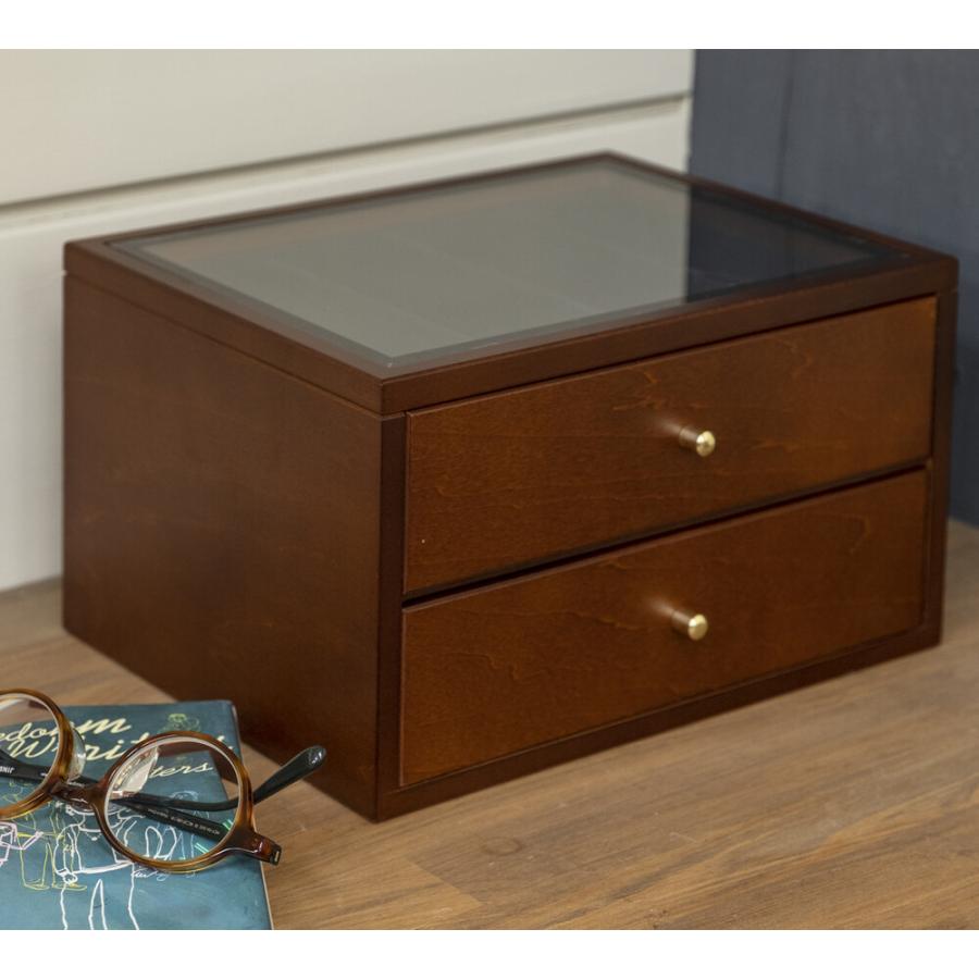 メガネ ウォッチケース 引出し2段 メガネコレクションケース 8本用 腕時計ケース コレクション ディスプレイ 時計ボックス 収納ケース コレクションボックス |  | 02