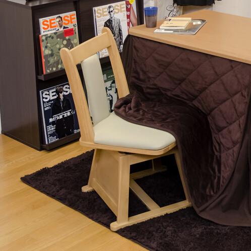 ダイニングコタツ用回転チェアー1脚入 回転椅子 回転チェア ダイニング 食卓椅子 イス 椅子 ダイニングチェアー チェアー レザー 合皮 天然木 |  | 01