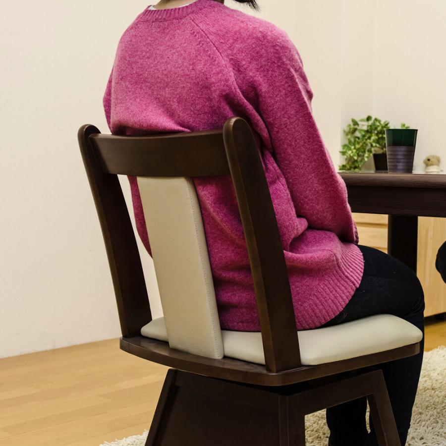 ダイニングコタツ用回転チェアー1脚入 回転椅子 回転チェア ダイニング 食卓椅子 イス 椅子 ダイニングチェアー チェアー レザー 合皮 天然木 |  | 05