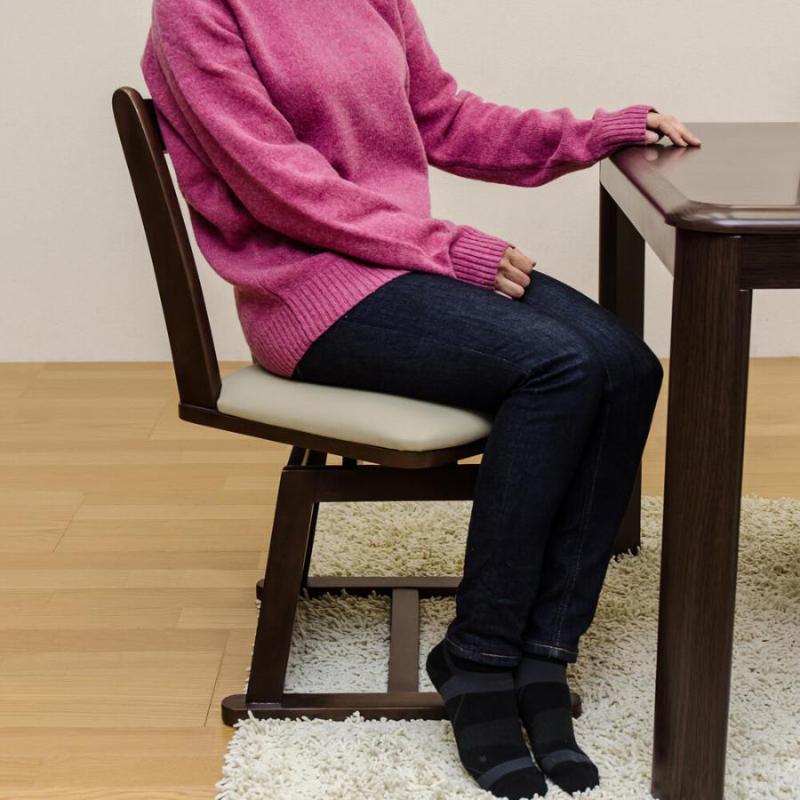 ダイニングコタツ用回転チェアー1脚入 回転椅子 回転チェア ダイニング 食卓椅子 イス 椅子 ダイニングチェアー チェアー レザー 合皮 天然木 |  | 07