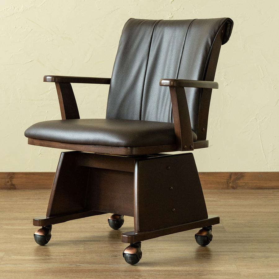 キャスター付 回転式チェアー 1脚入 回転椅子 回転チェア ダイニング 食卓椅子 イス 椅子 ダイニングチェアー チェアー レザー 合皮 パソコンチェア |  | 01