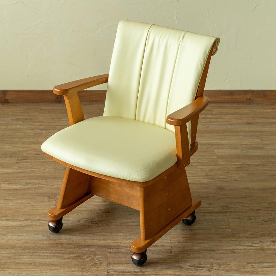 キャスター付 回転式チェアー 1脚入 回転椅子 回転チェア ダイニング 食卓椅子 イス 椅子 ダイニングチェアー チェアー レザー 合皮 パソコンチェア |  | 03