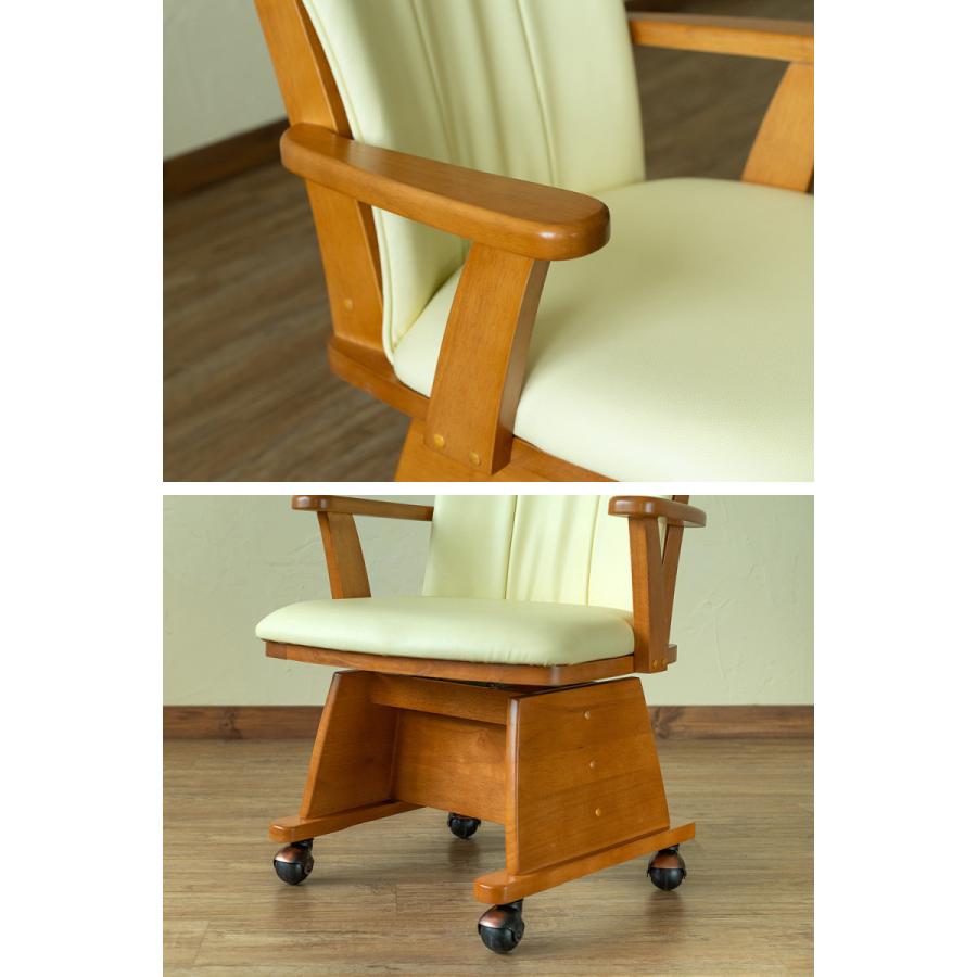 キャスター付 回転式チェアー 1脚入 回転椅子 回転チェア ダイニング 食卓椅子 イス 椅子 ダイニングチェアー チェアー レザー 合皮 パソコンチェア |  | 06