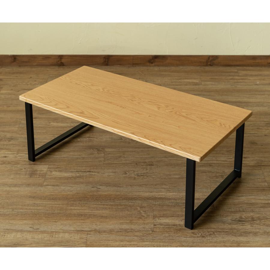 センターテーブル Lingle 90×45cm ローテーブル 座卓 リビングテーブル 木製 ロータイプ 作業台 シンプル 西海岸 男前インテリア スチールフレーム 木目 幅90cm |  | 03