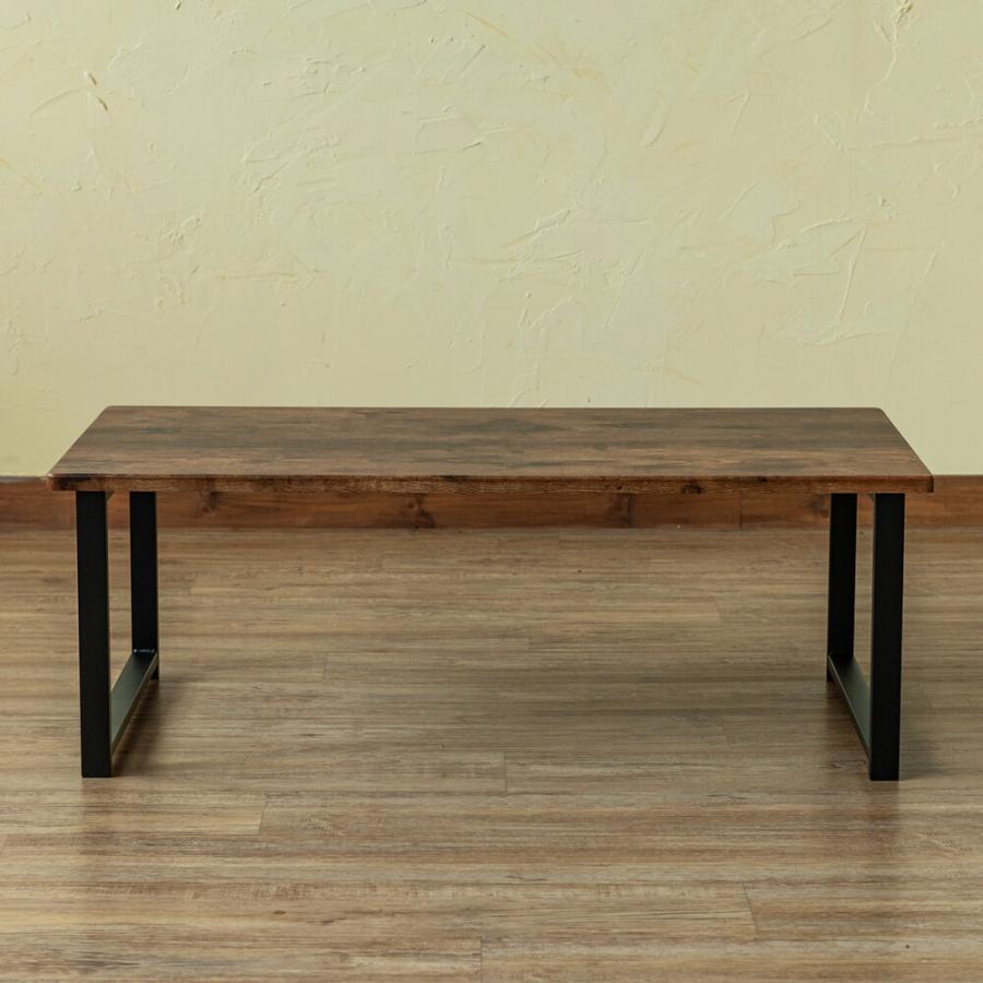 センターテーブル Lingle 90×45cm ローテーブル 座卓 リビングテーブル 木製 ロータイプ 作業台 シンプル 西海岸 男前インテリア スチールフレーム 木目 幅90cm |  | 06