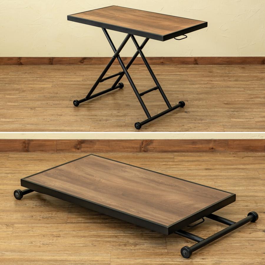 昇降式テーブル Riesel リフティングテーブル 昇降テーブル キャスター付き 無段階 リビングテーブル ローテーブル ダイニングテーブル 男前インテリア |  | 04