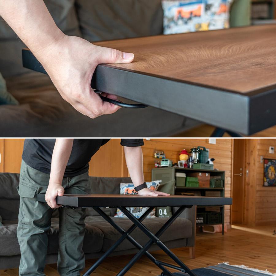 昇降式テーブル Riesel リフティングテーブル 昇降テーブル キャスター付き 無段階 リビングテーブル ローテーブル ダイニングテーブル 男前インテリア |  | 05