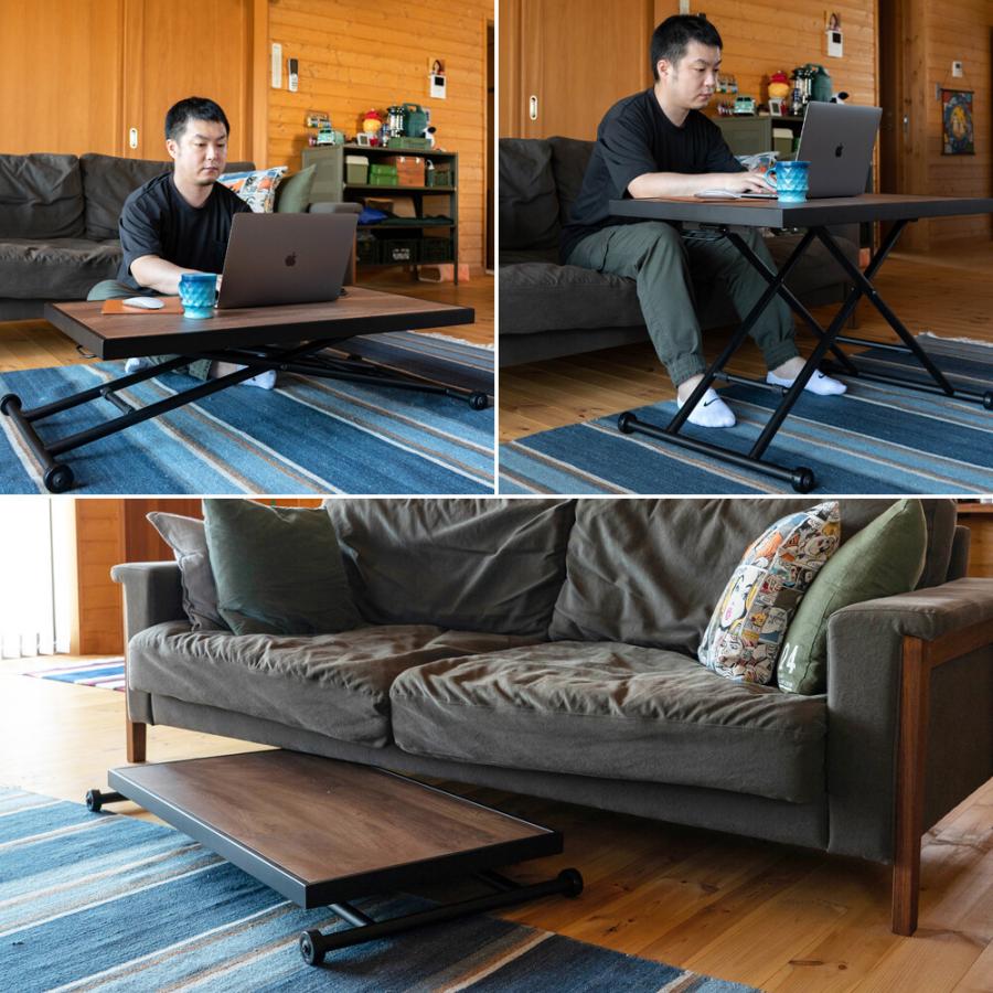 昇降式テーブル Riesel リフティングテーブル 昇降テーブル キャスター付き 無段階 リビングテーブル ローテーブル ダイニングテーブル 男前インテリア |  | 06