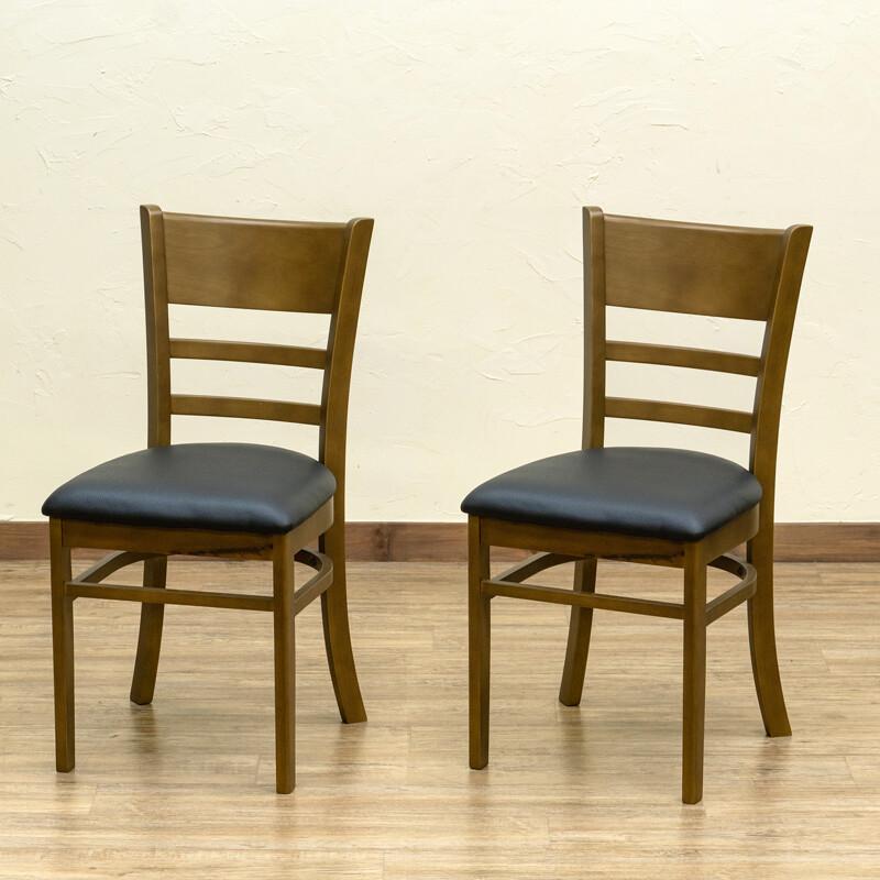 アウトレット 訳あり ダイニングチェア（2脚入り） アームレスチェア リビングチェア PVCレザー ブラック ブラウン ホワイト 背もたれ付き 高級感 2脚セット |  | 05