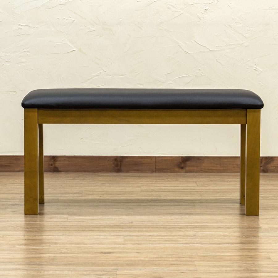 【アウトレット】NEW ダイニングベンチ ベンチ チェア 椅子 イス いす 木製ベンチ 長椅子 90cm幅 ダイニングチェア 北欧風 座面PVC ホワイト色 |  | 02