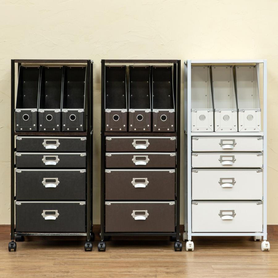 収納チェスト5段 サイドチェスト ファイルBOX ファイルワゴン サイドワゴン サイド チェスト 引き出し キャスター付き Popan いっぱい 書類 収納 ワゴン |  | 03