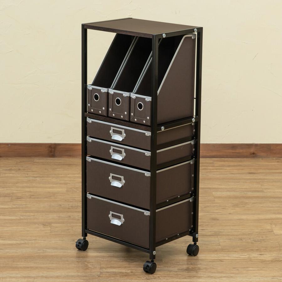 収納チェスト5段 サイドチェスト ファイルBOX ファイルワゴン サイドワゴン サイド チェスト 引き出し キャスター付き Popan いっぱい 書類 収納 ワゴン |  | 04