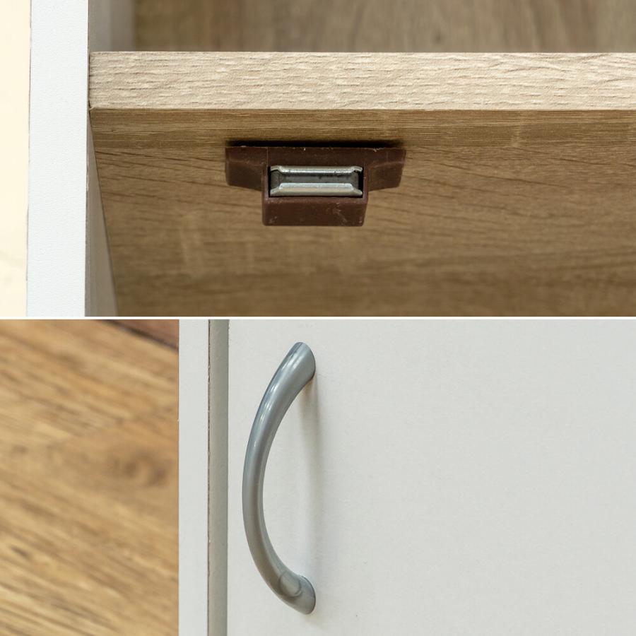 2段 ラック 扉1枚 電話台 サイドラック 飾り棚 FAX台 ファックス台 木製 リビング収納 ソファ横 オープンスペース ブラック ホワイト カラーボックス 扉付き |  | 07