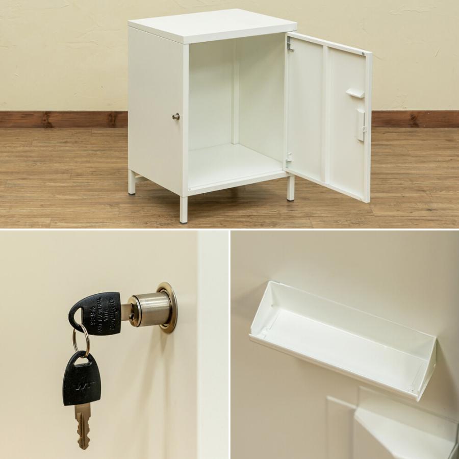 宅配ボックス 置き型 鍵付き 盗難防止ワイヤー 1ドア 大容量 玄関前 不在時 DELIO 郵便 ブラック ホワイト グリーン 一戸建て用 戸建て マンション 置き配 |  | 03