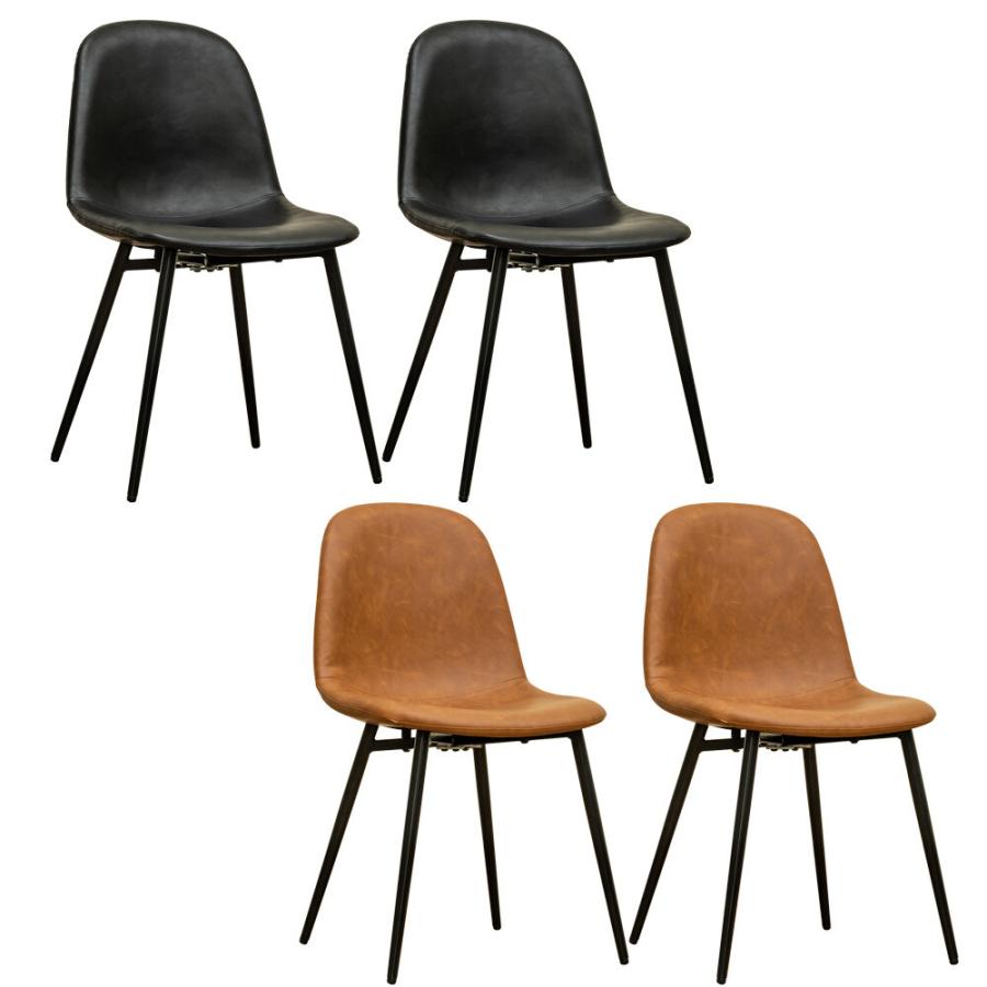 ダイニングチェア 2脚セット 全6色 アームレスチェア デザインチェア レザー調 カラーリング インテリア ポップ カジュアル ヨーロピアン レザー風 かっこいい |  | 02