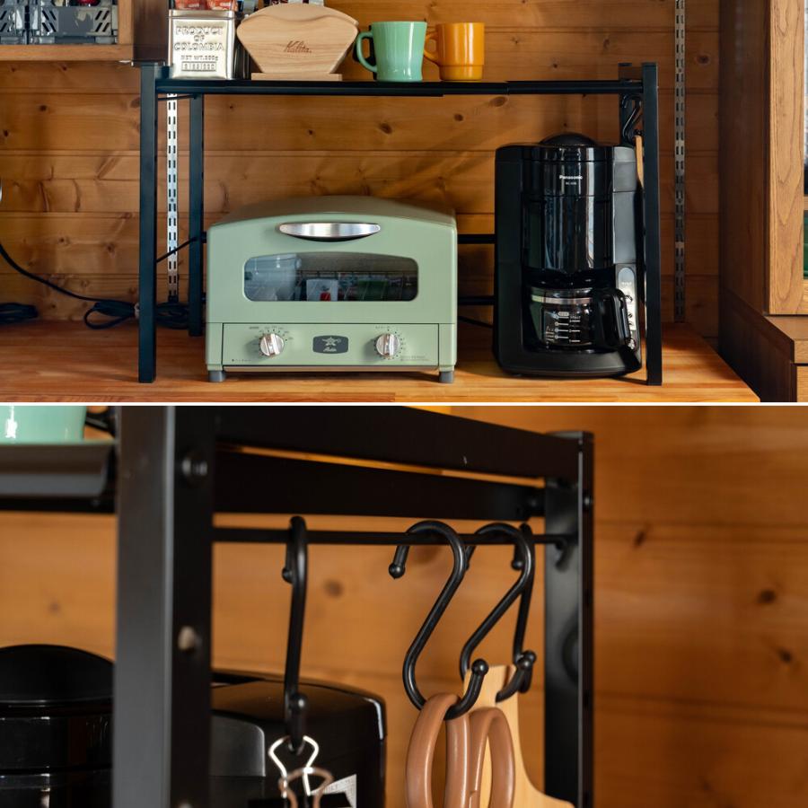 伸縮式マルチラック 卓上ラック 机上ラック プリンター台 デスクラック モニター上 机上棚 収納拡張 すき間収納 上置 机上台 ブラック ホワイト ラック |  | 03