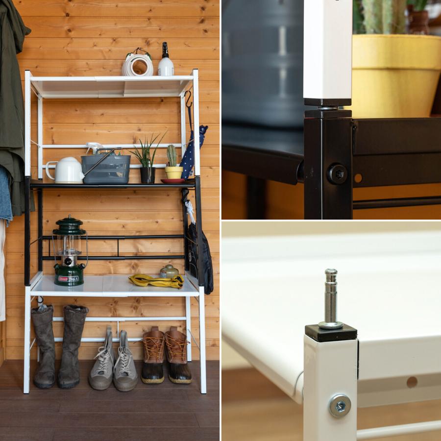 伸縮式マルチラック 卓上ラック 机上ラック プリンター台 デスクラック モニター上 机上棚 収納拡張 すき間収納 上置 机上台 ブラック ホワイト ラック |  | 06