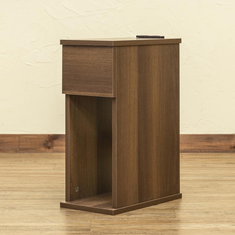 コンセント 収納付きナイトテーブル 幅20cm ベッドサイド ソファサイド ナイトテーブル 引き出し 収納 小物収納 コンセント ダークブラウン ナチュラル ホワイト |  | 01