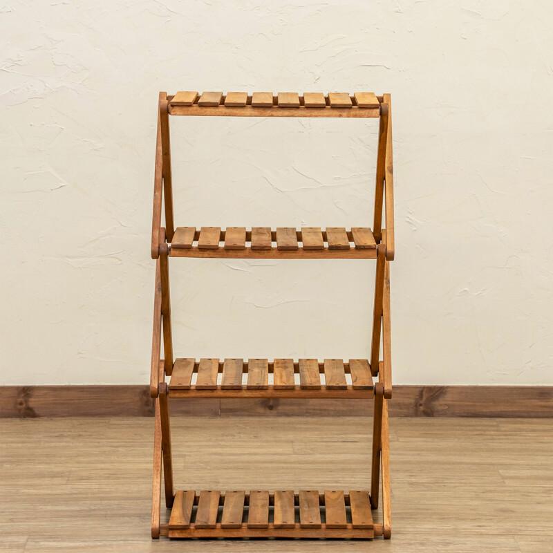 アカシア折畳みラック4段 折りたたみ式 屋外 屋内 マルチラック 木製 飾り台 ガーデニング アウトドア ガーデンファニチャー 花台 サイドテーブル |  | 03