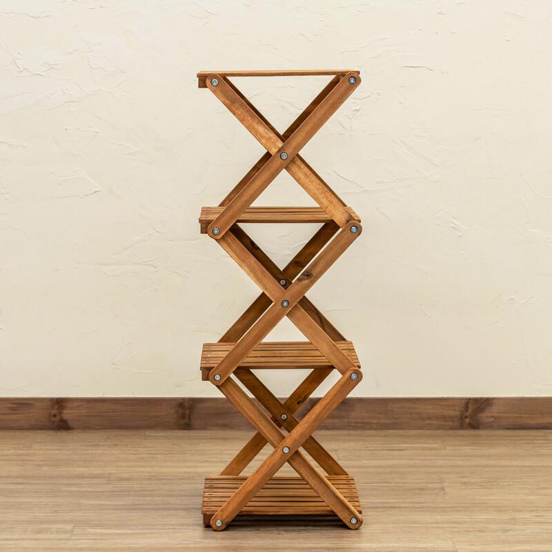 アカシア折畳みラック4段 折りたたみ式 屋外 屋内 マルチラック 木製 飾り台 ガーデニング アウトドア ガーデンファニチャー 花台 サイドテーブル |  | 04