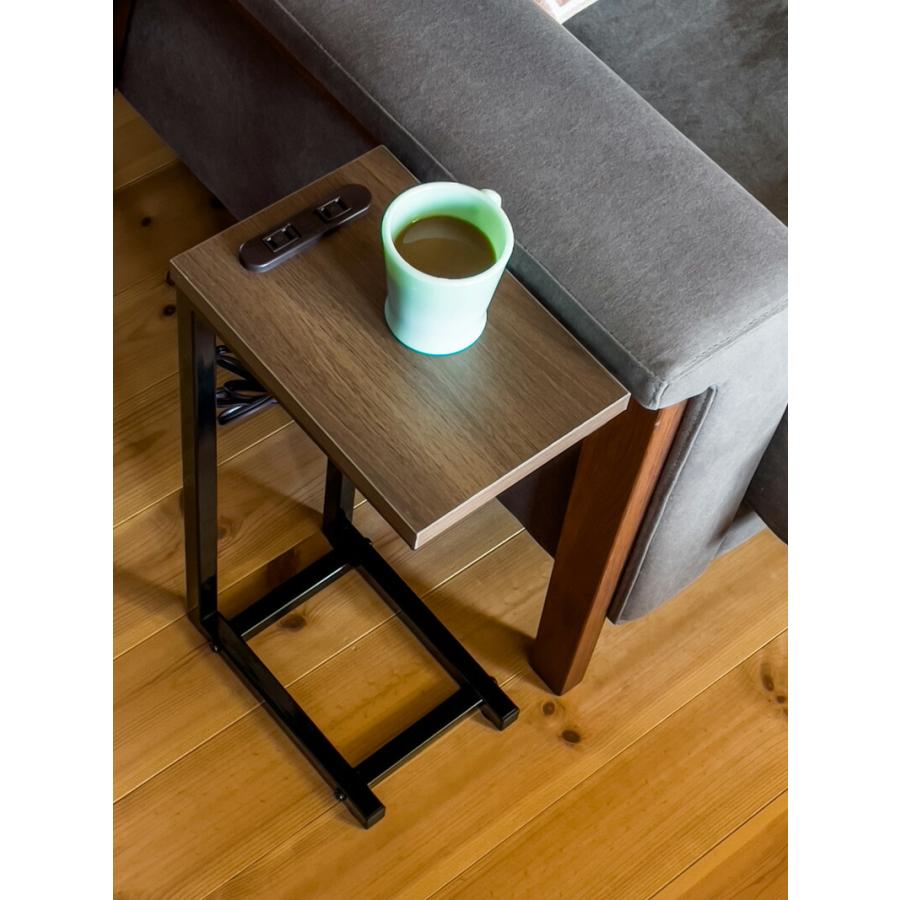 Altaコンセント付サイドテーブル おしゃれ ナイトテーブル スリム コンパクト ミニテーブル ソファテーブル ベッドテーブル 完成品 |  | 06