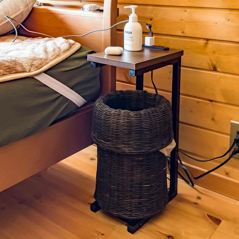 Altaコンセント付サイドテーブル おしゃれ ナイトテーブル スリム コンパクト ミニテーブル ソファテーブル ベッドテーブル 完成品 |  | 08