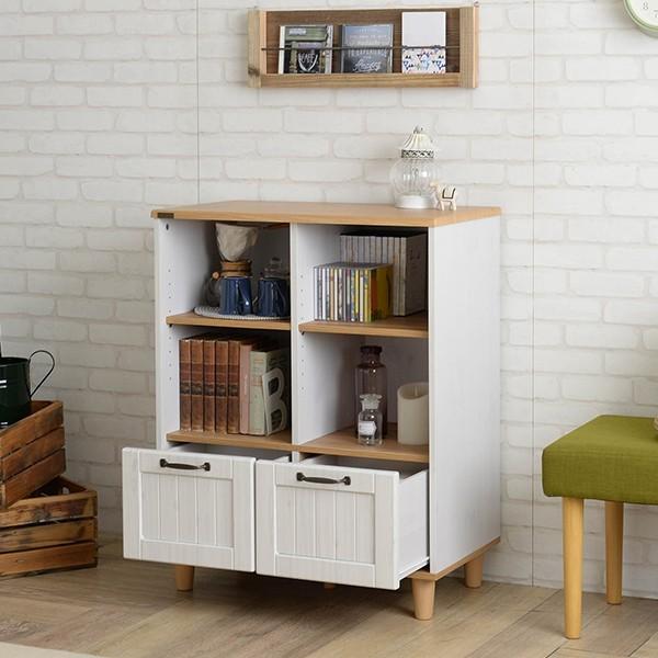 ラックシェルフ 幅72cm 脚付き リビングボード 収納 サイドボード リビングキャビネット BILY バイリー 本棚 電話台 ファックス台 収納棚 キッチン収納 |  | 02