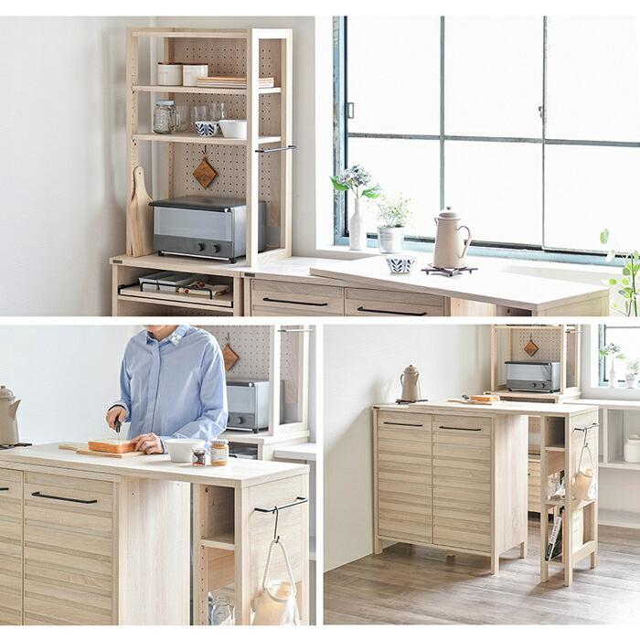 家具セット キッチン 3点セット（キャビネット レンジラック オプションテーブル） 家具 セット SET 家具セット インテリア 新生活 キャビネット 家具 |  | 02