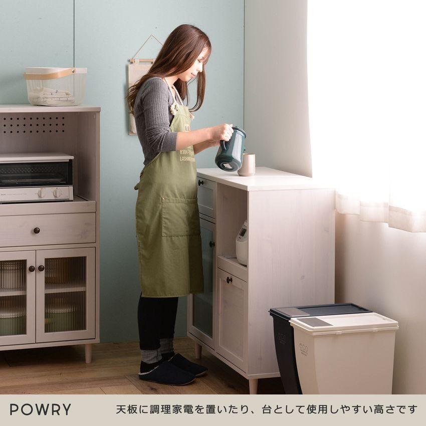 レンジ台 幅80cm キッチンボード ロータイプ 食器棚 キッチンカウンター キッチン収納 ラック 引き出し レンジボード POWRY ポーリー ホワイト ブラウン |  | 03