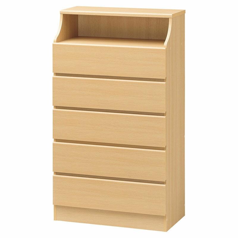 チェスト5段 幅75cm 小物収納 衣装収納 洋服収納 引き出し 収納付き 木製 チェスカ タンス リビング収納 キッチン収納 飾り棚 収納棚 | 