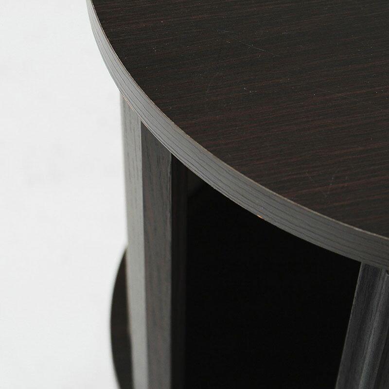 円柱ラック 2段 サイドテーブル ナイトテーブル 木製 収納付き ソファサイドテーブル ベッドサイドテーブル 蛇腹扉 チャモス 木目 寝室 |  | 07