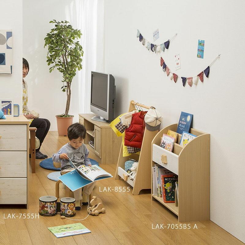 絵本棚 木製 絵本だな 絵本ラック 絵本 棚 本棚 4段 マガジンラック ディスプレイ スリム ブックシェルフ 収納棚 ランドキッズ |  | 05