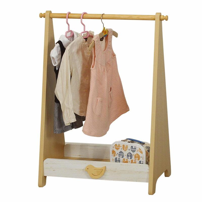 ハンガーラック スリム 木製 子供用 ワードローブ ランドキッズ コートハンガー 洋服収納 洋服ラック キッズ 衣類掛け 洋服掛け 子供部屋 |  | 07
