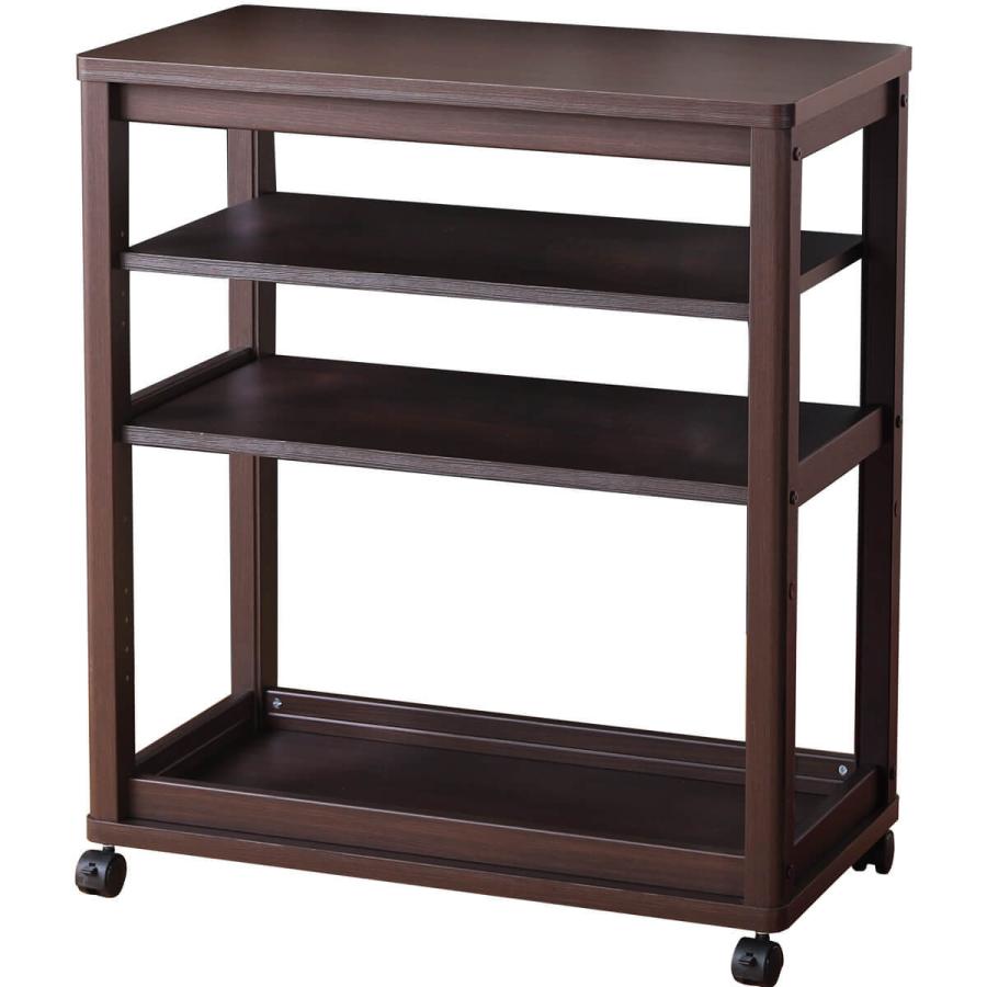 キッチンワゴン キャスター付き 天板 スリム 炊飯器 北欧 作業台 隙間 リビング キッチンラック 収納 配膳ワゴン ダークブラウン セシルナ [CEC-7540WA DK] | 