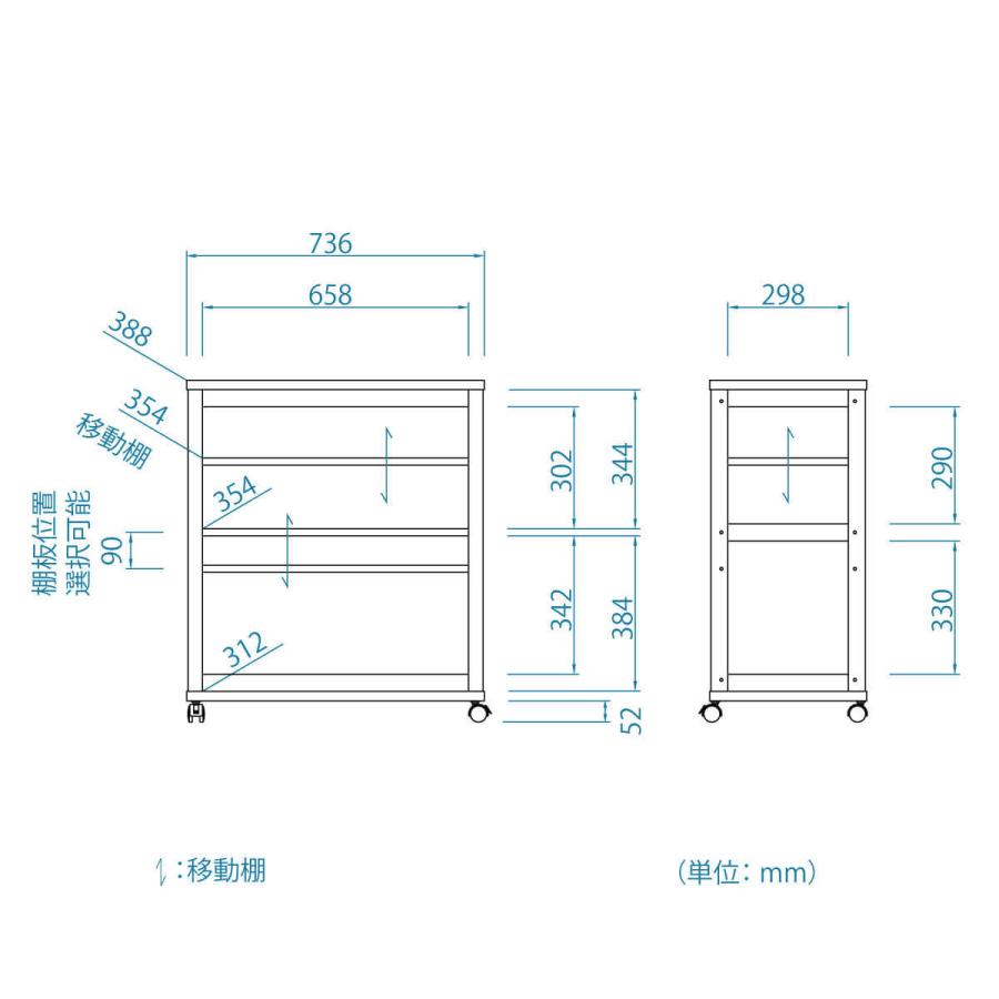 キッチンワゴン キャスター付き 天板 スリム 炊飯器 北欧 可動棚 作業台 隙間 リビング キッチンラック 収納 配膳ワゴン ホワイト セシルナ [CEC-7540WA WH] |  | 04