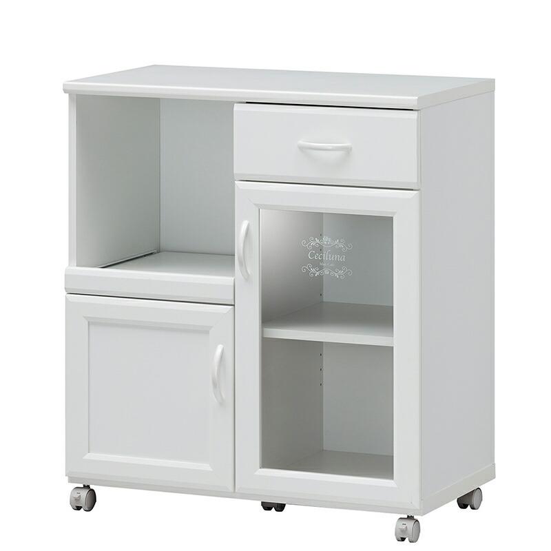 ワゴン カウンターワゴン キッチンワゴン キャスター付き スライド棚 コンセント キッチン収納 収納家具 レンジ台 セルシナ キッチンストッカー | 