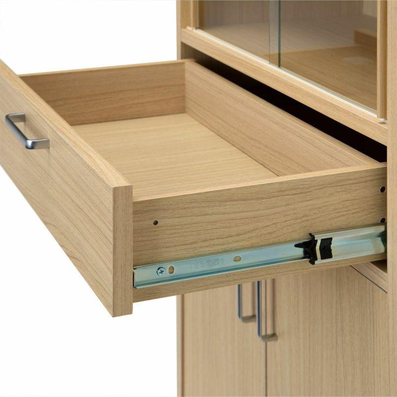 食器棚 スリム ロータイプ キャビネット キッチン収納 ミニ食器棚 収納棚 台所収納 シンプル キッチンボード ナチュラルブラウン フルニコ [FUL-1255DGH-NA] |  | 02